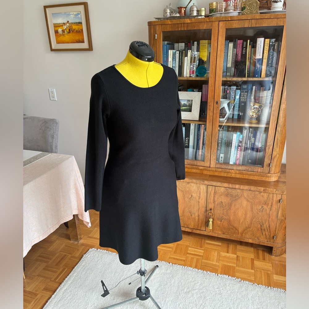 Part Two Black Knit Mini Dress with Pockets